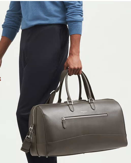 Aspinal Of London Charcoal Saffiano City Holdall grained leather