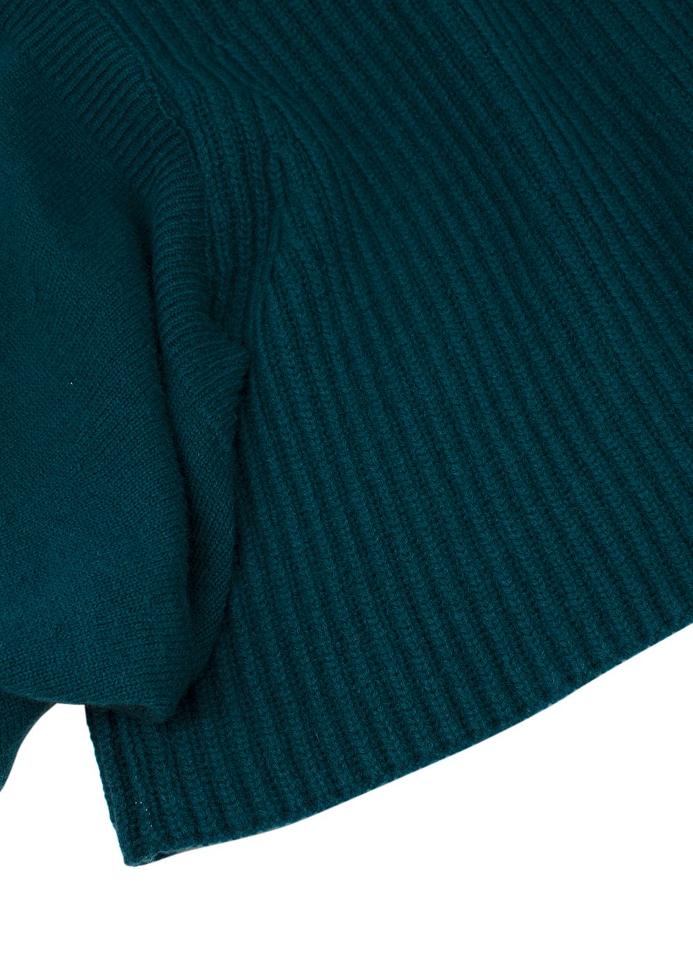 Antonio Berardi Teal Cold-shoulder Merino wool  Cashmere Jumper Size S deep teal merino wool/cashmere