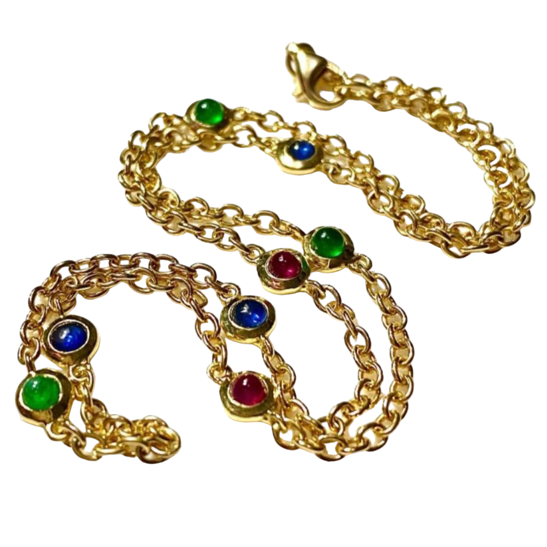 Preowned 18ct Yellow Gold Multi-gem Necklace ct gold