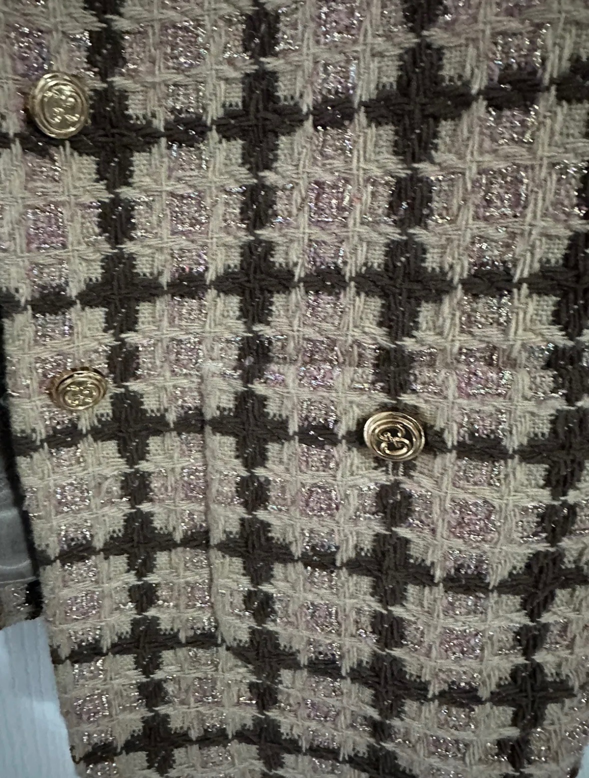 Gucci Brown Checked Tweed Jacket Size M