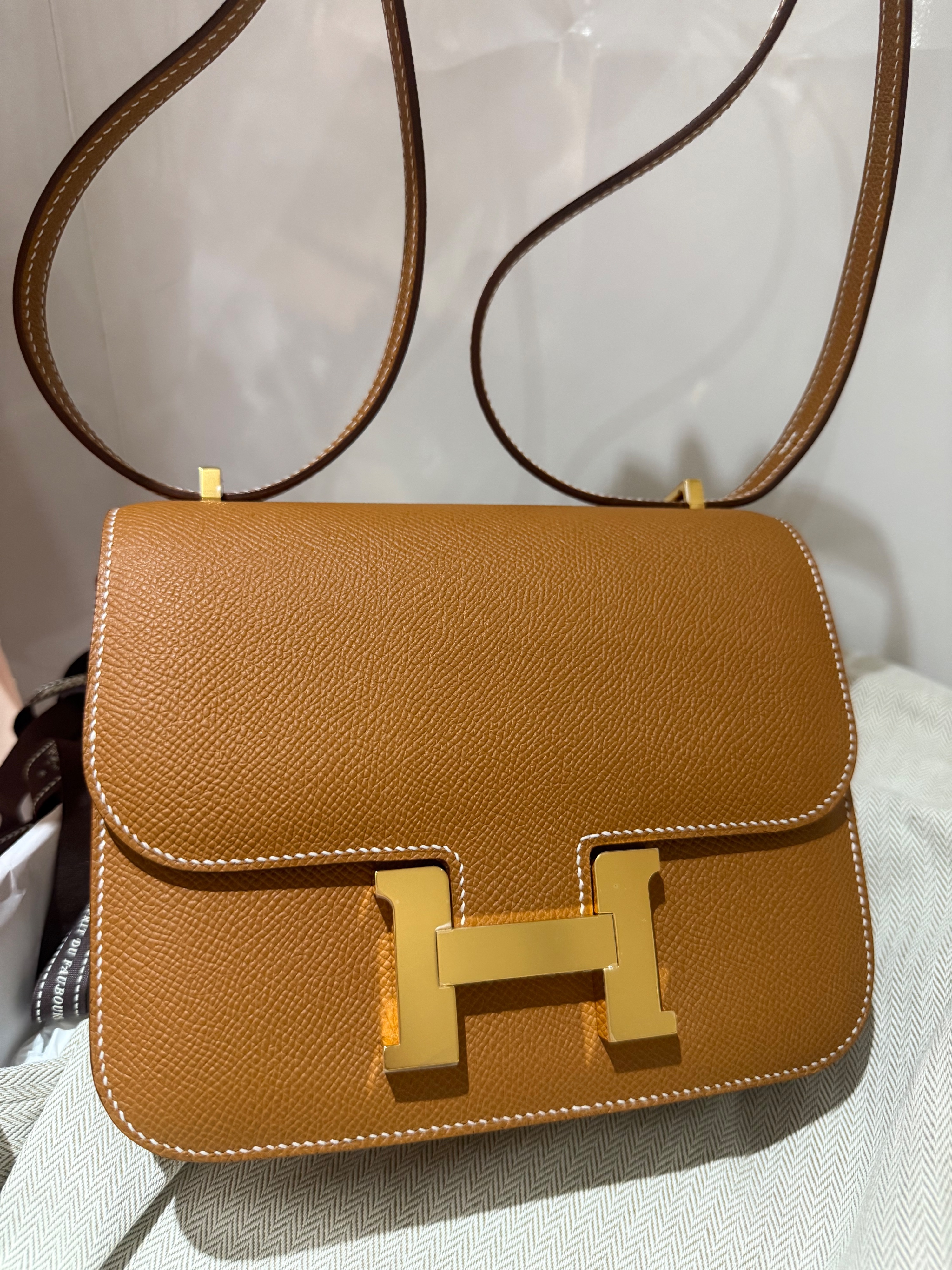 Hermes Constance 18 in Gold Epsom Leather with Gold Hardware Brown