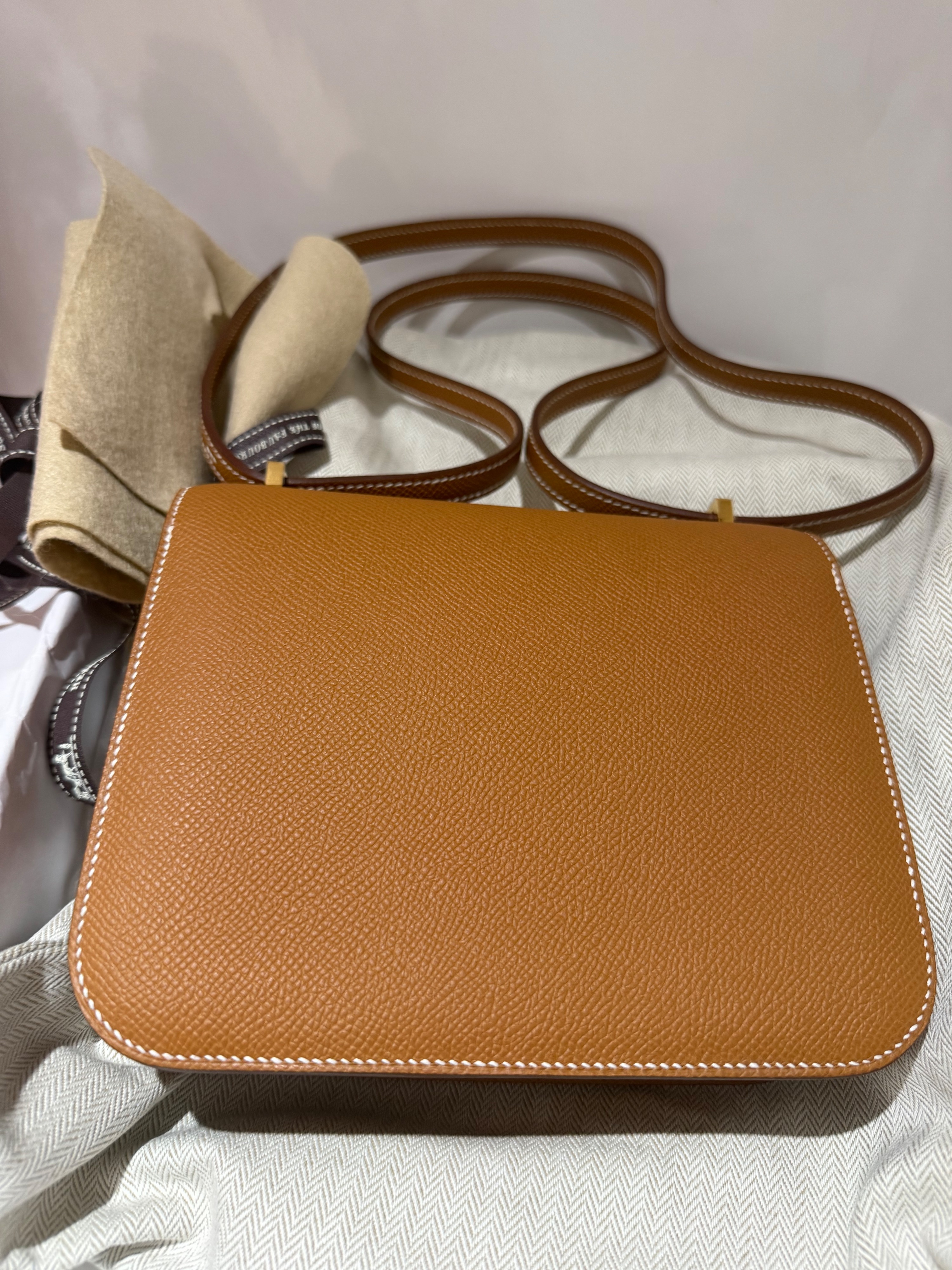 Hermes Constance 18 in Gold Epsom Leather with Gold Hardware Brown