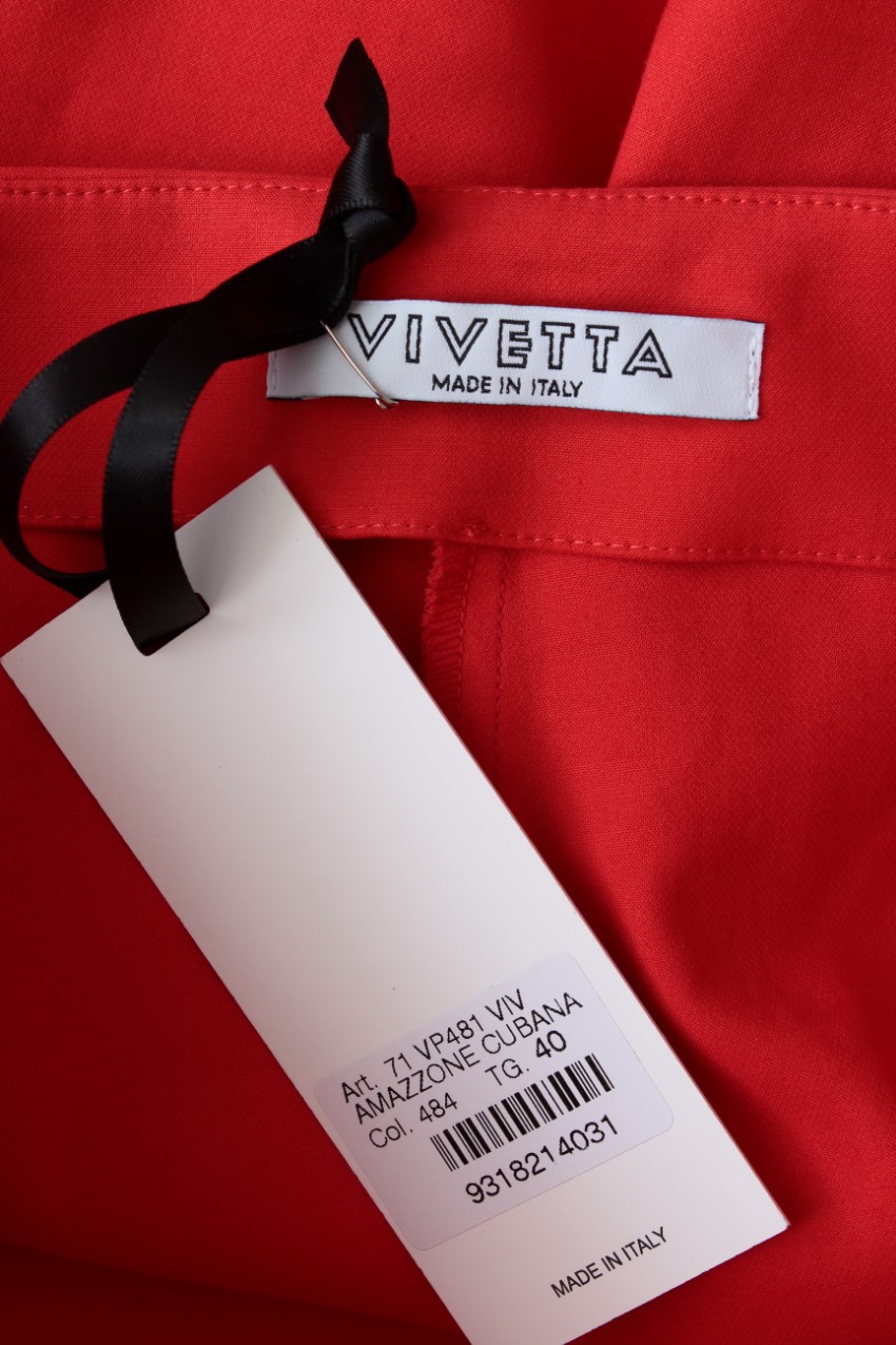 Vivetta Red Stretch Cotton Pants Size XS