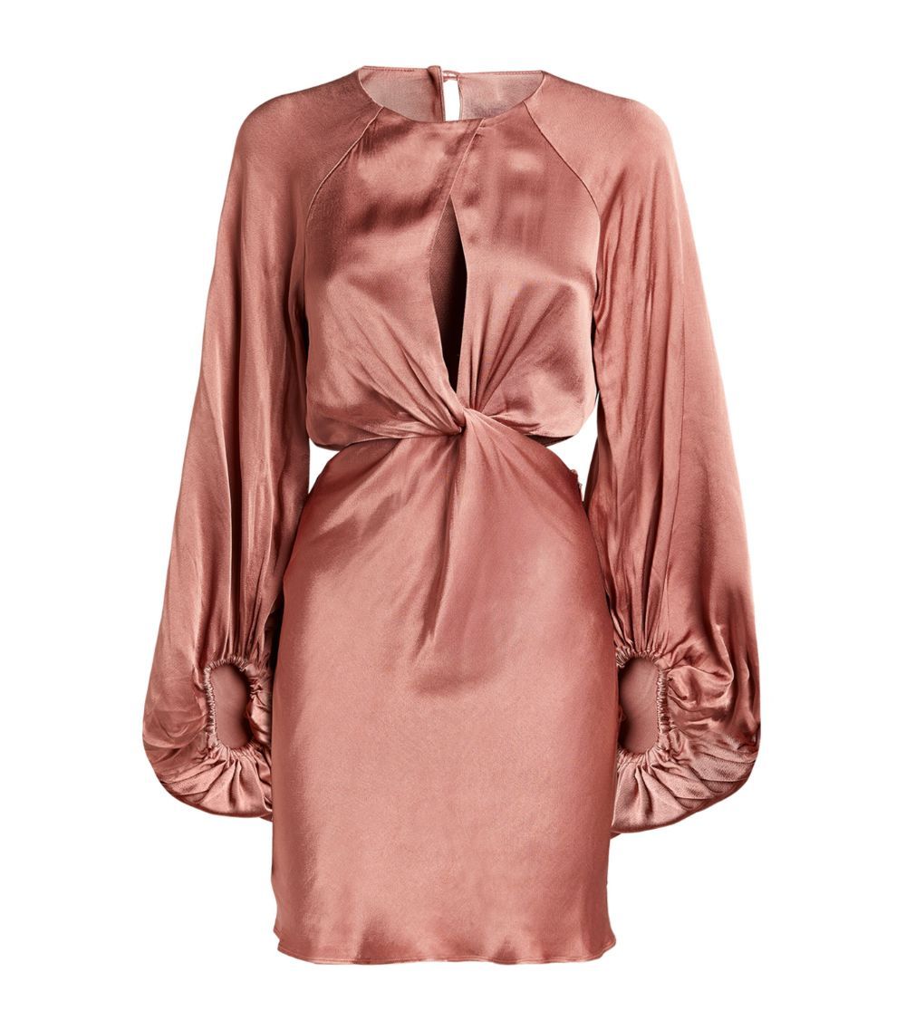 Shona Joy Satin Angelica Mini Dress Size XXS Pink viscose