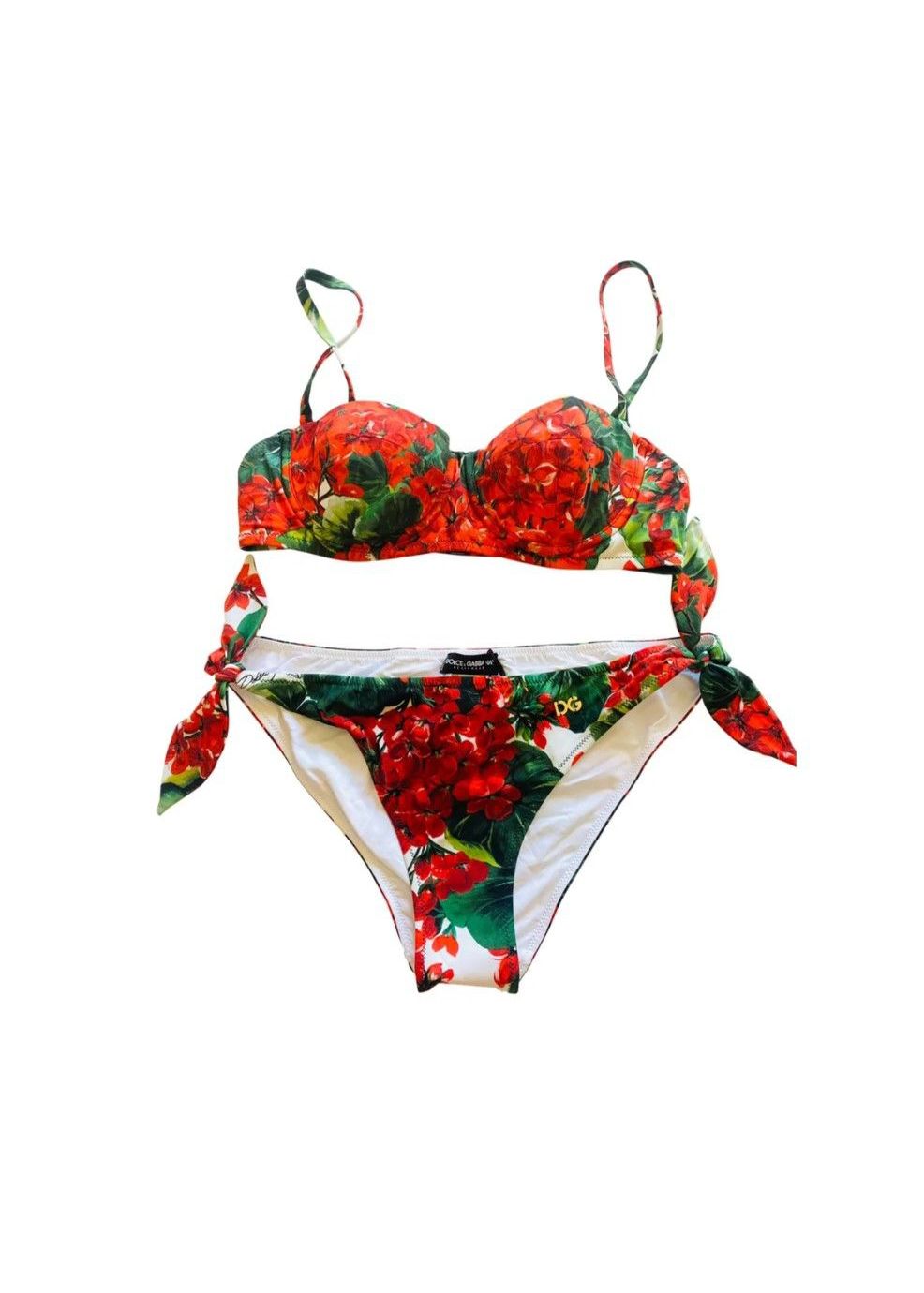 Red Geranium Printed Balconette Bikini Size S polyamide/elasthan