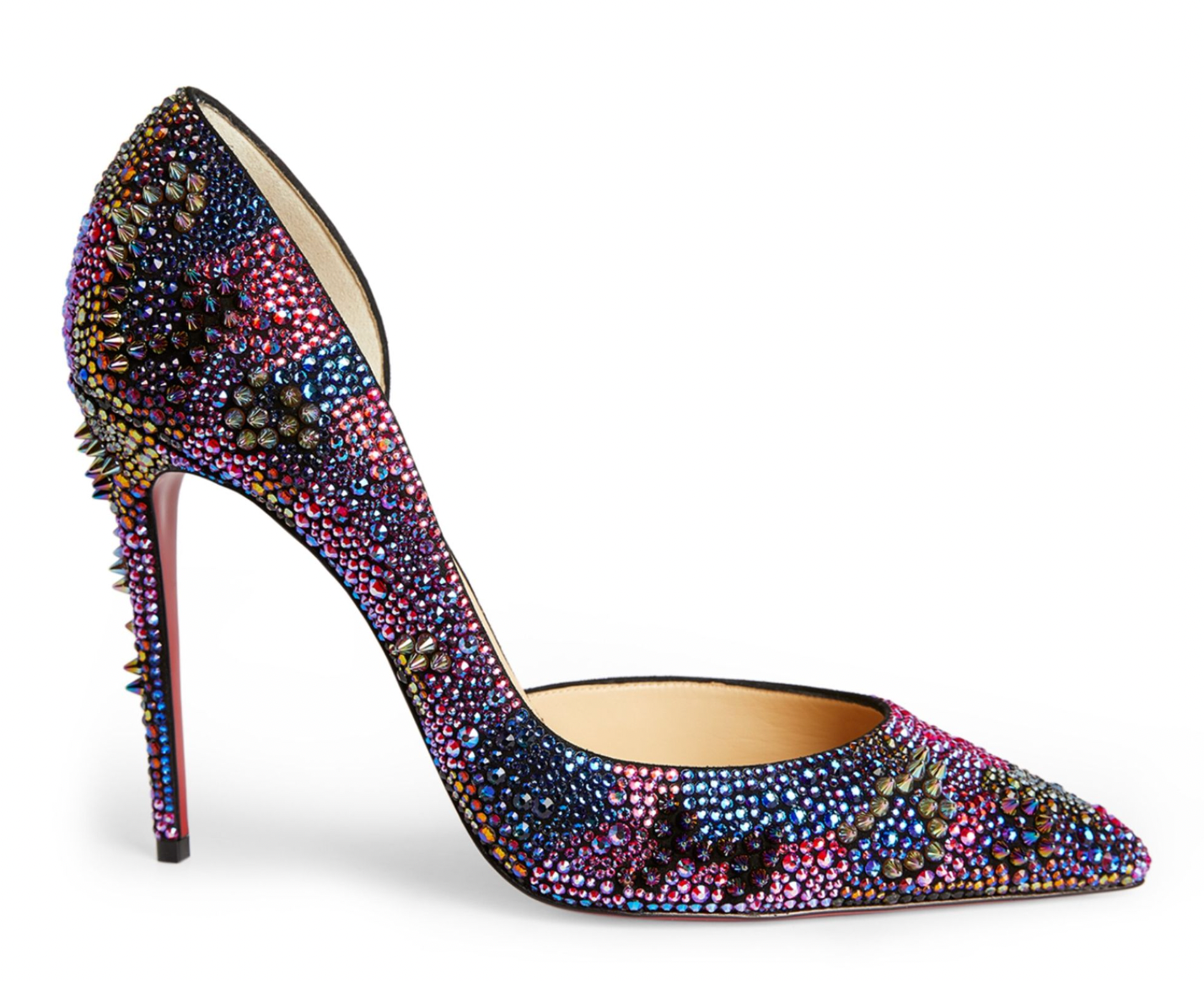 Preowned Christian Louboutin Multicolour crystal embellished Iriza Bling Bang 100 heeled pumps Size 37 Multi leather