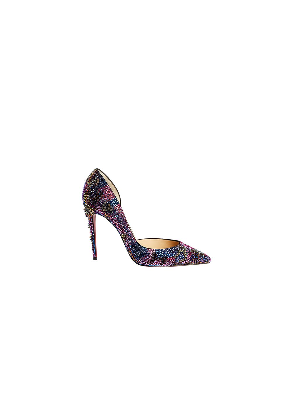 Preowned Christian Louboutin Multicolour crystal embellished Iriza Bling Bang 100 heeled pumps Size 37 Multi leather