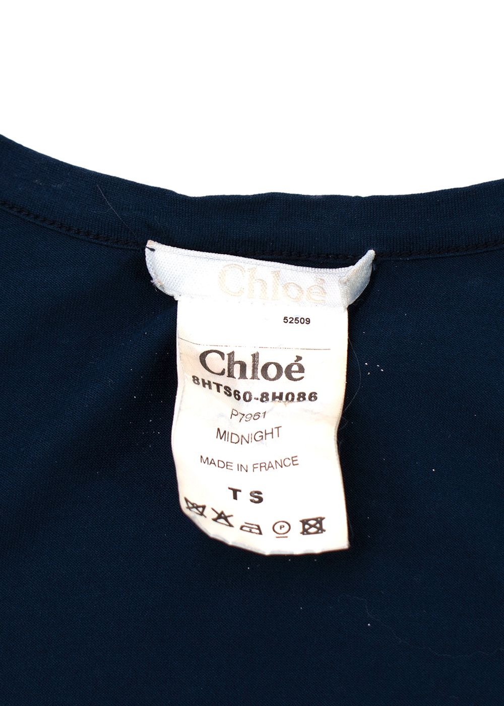 Preowned Chloe Navy Crystal Embellished Tank Top Size S cotton