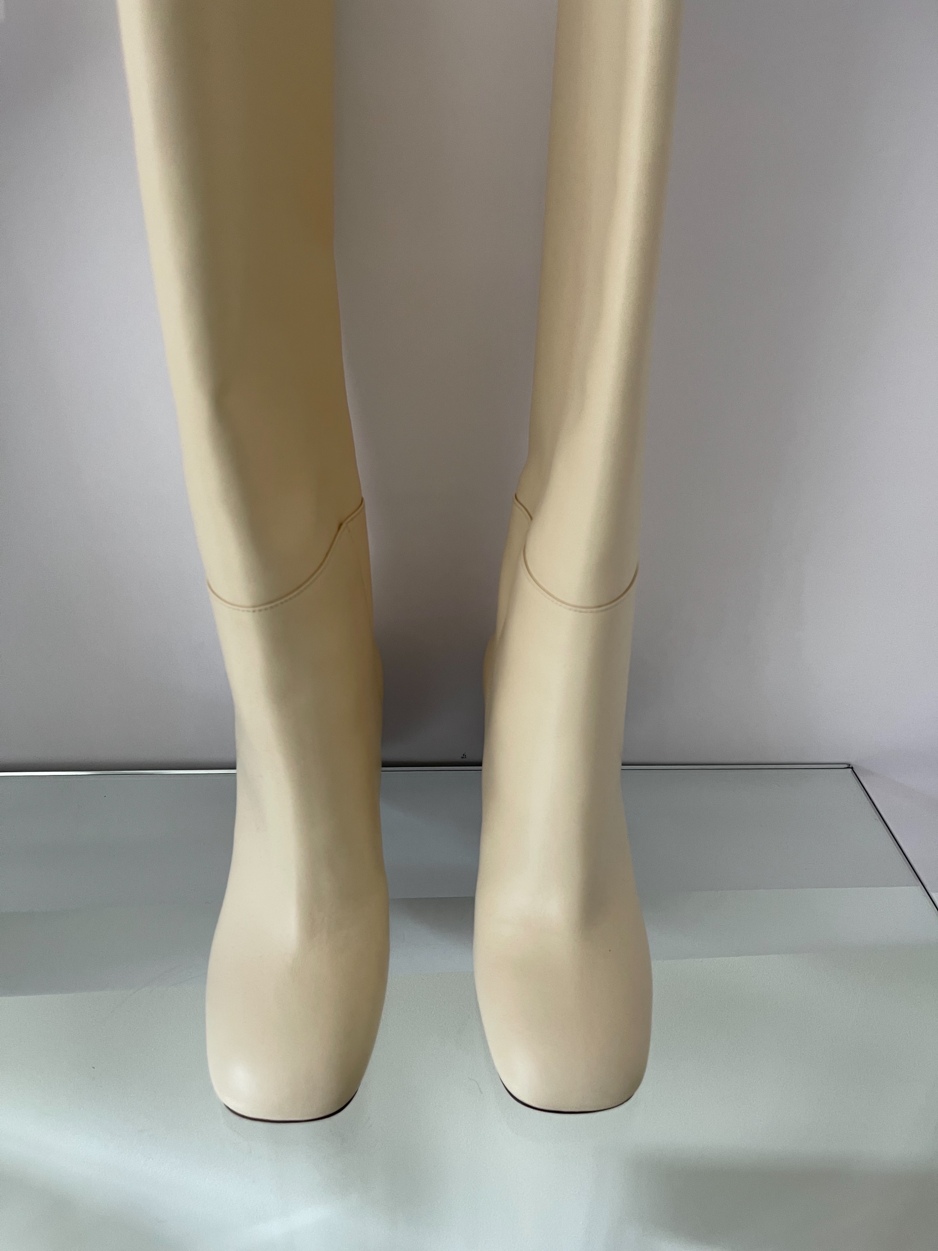 Marni Ivory Leather OTK Boots Size 36