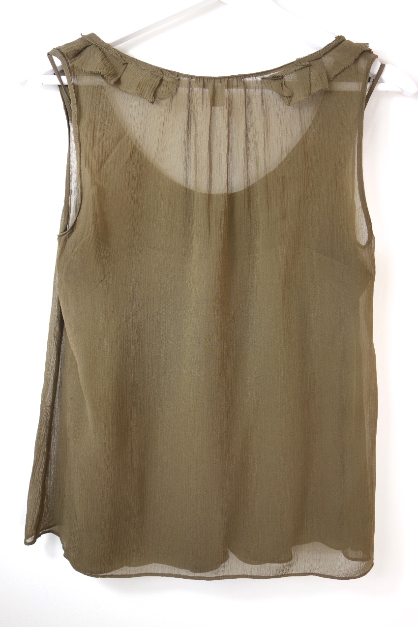 Preowned Burberry Brit Silk Chiffon Top Size S Green