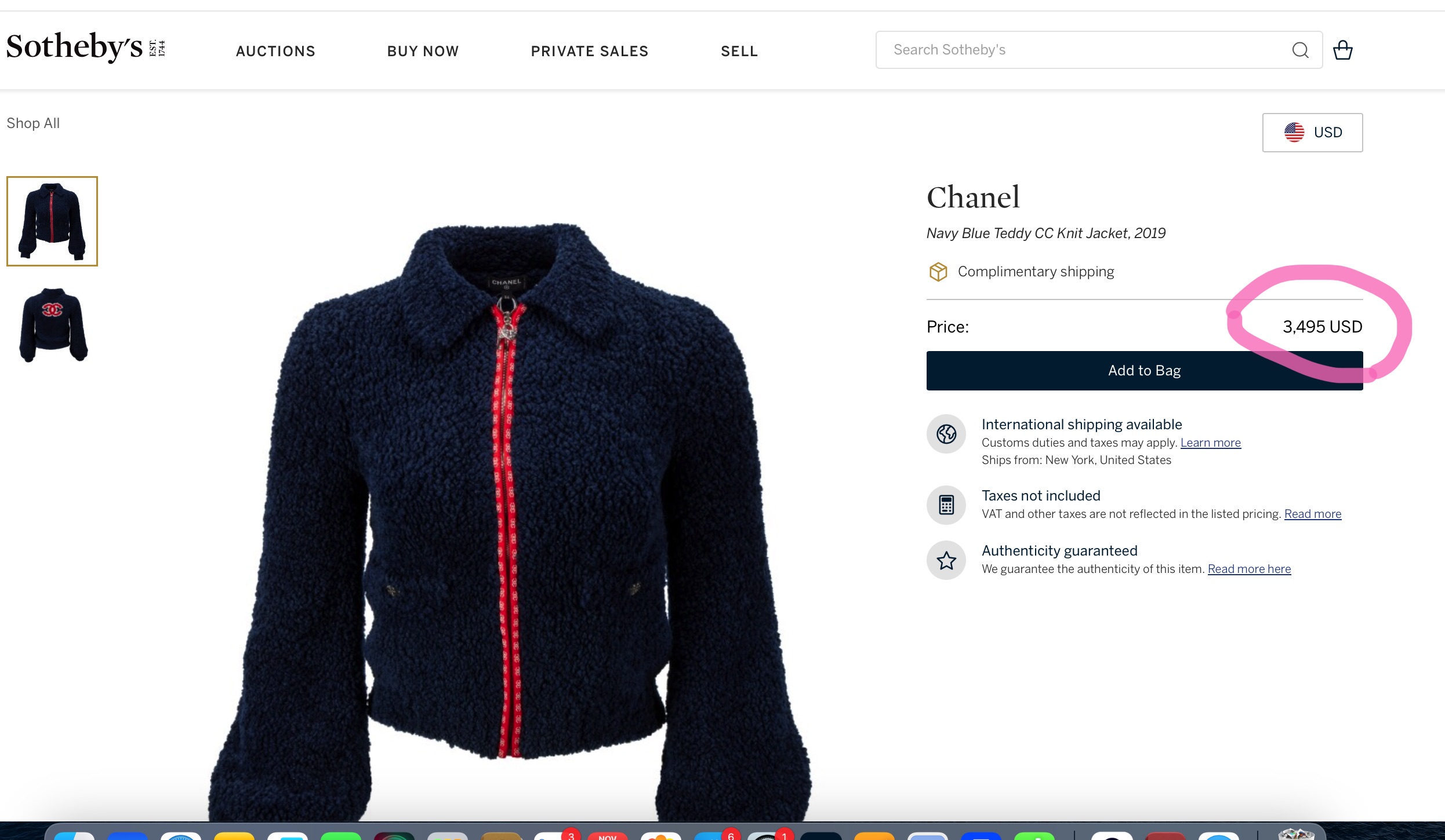 Chanel Navy CC Logo Teddy Jumper Size XS wool