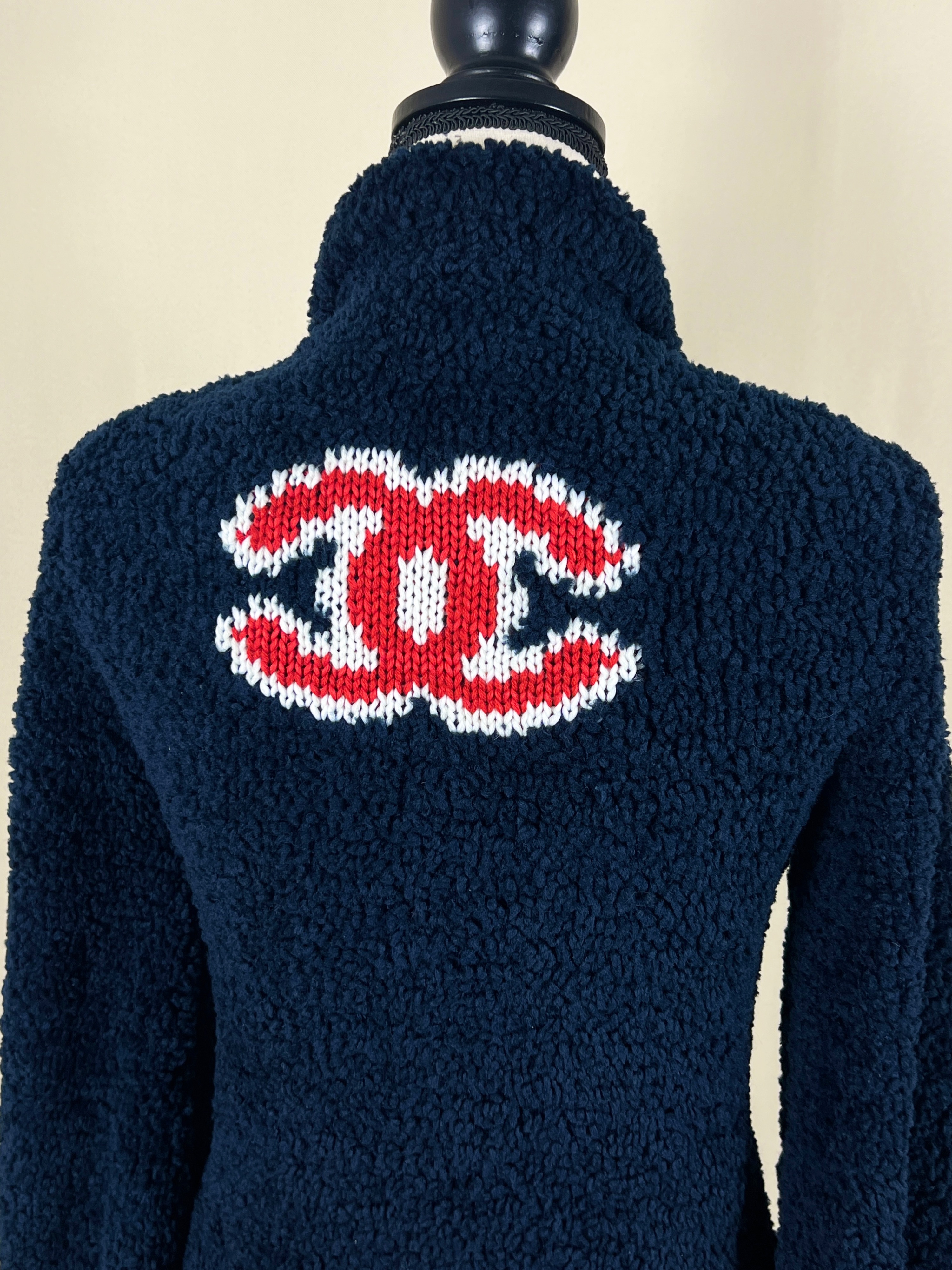 Chanel Navy CC Logo Teddy Jumper Size XS wool