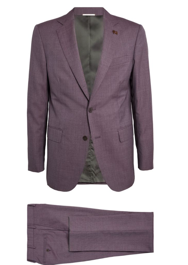 Men's Pal Zileri Aubergine  Wool 2-Piece Suit Size M Purple