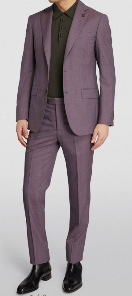 Men's Pal Zileri Aubergine  Wool 2-Piece Suit Size M Purple