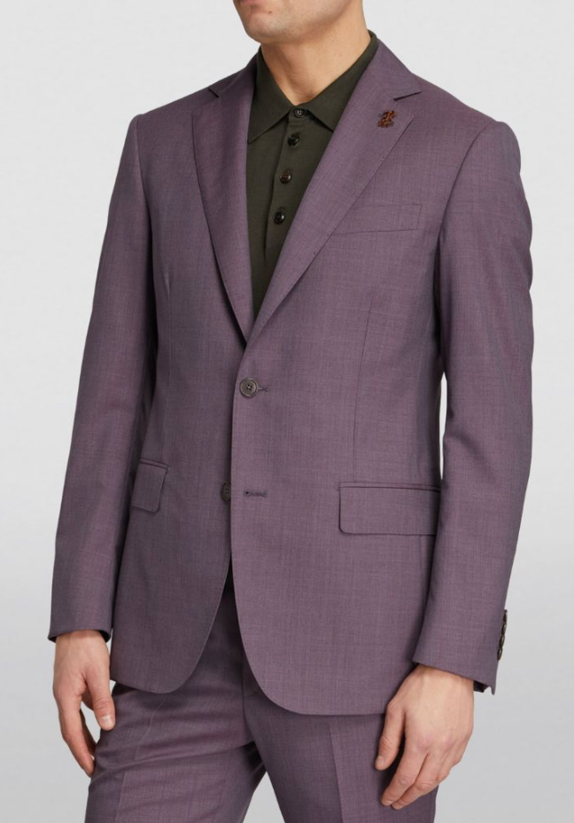 Men's Pal Zileri Aubergine  Wool 2-Piece Suit Size M Purple