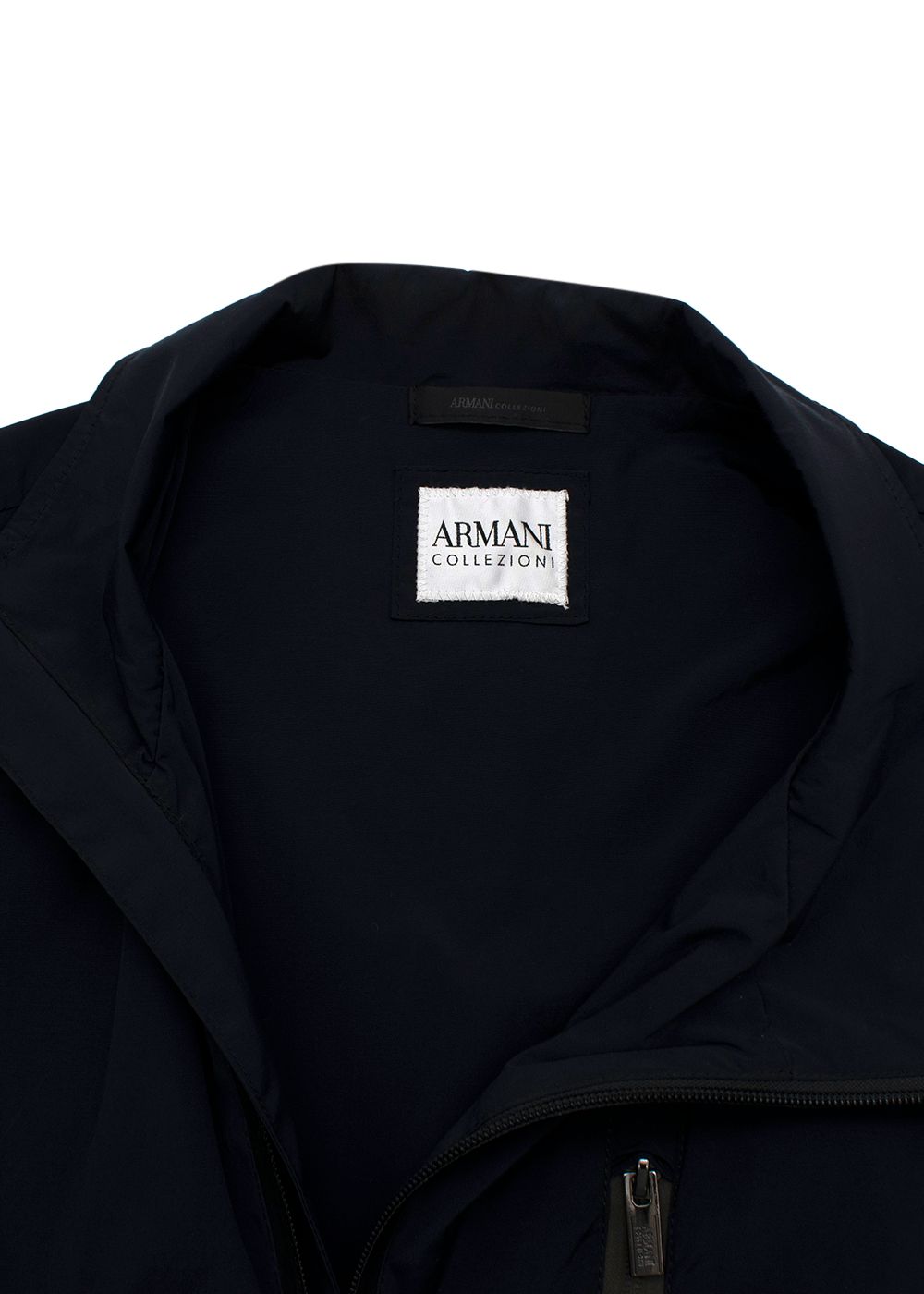 Men's Preowned Armani Collezioni Navy Ultralight Jacket Size L cotton