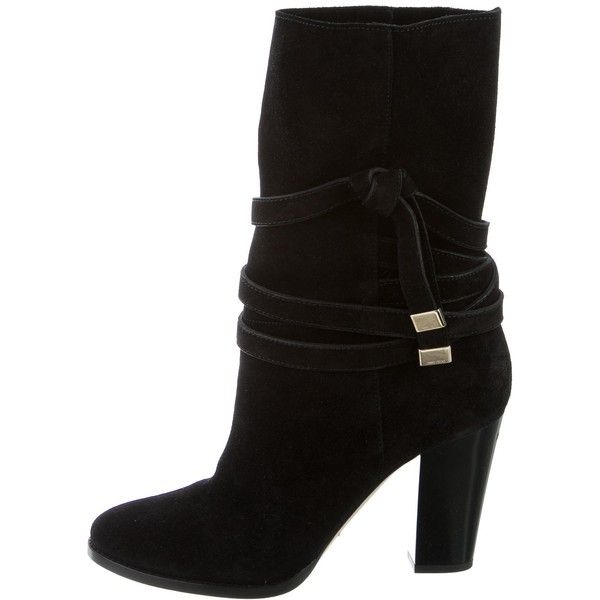 Jimmy Choo Black Suede Mercy Boots Size 39