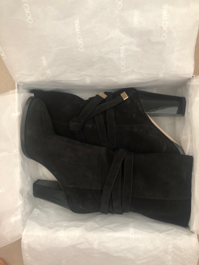 Jimmy Choo Black Suede Mercy Boots Size 39