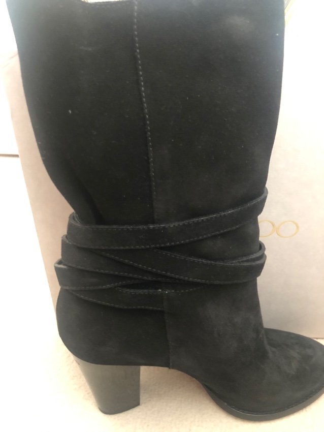 Jimmy Choo Black Suede Mercy Boots Size 39