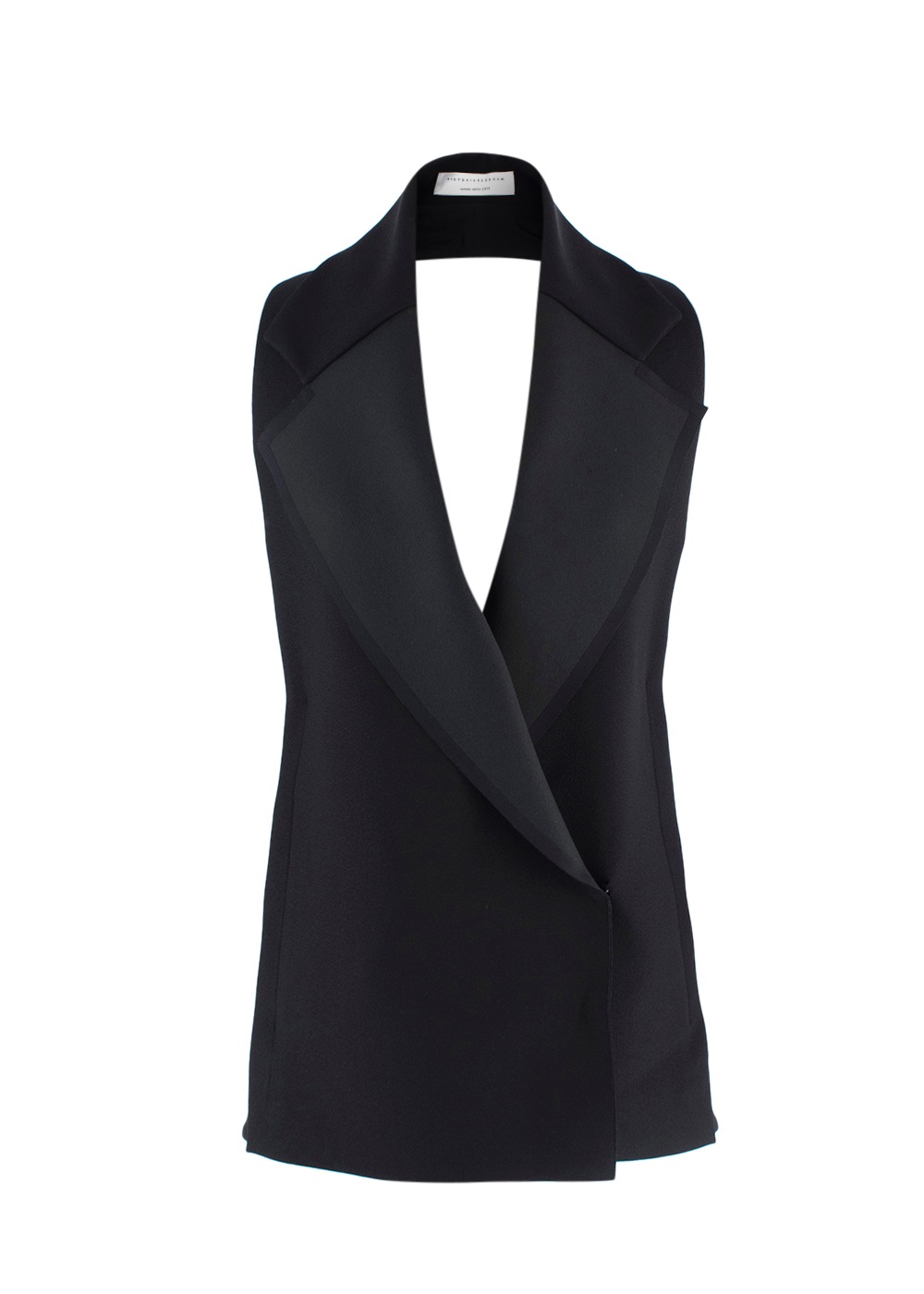 Victoria Beckham Black Backless Waistcoat Size XS viscose/polyamide/cupro