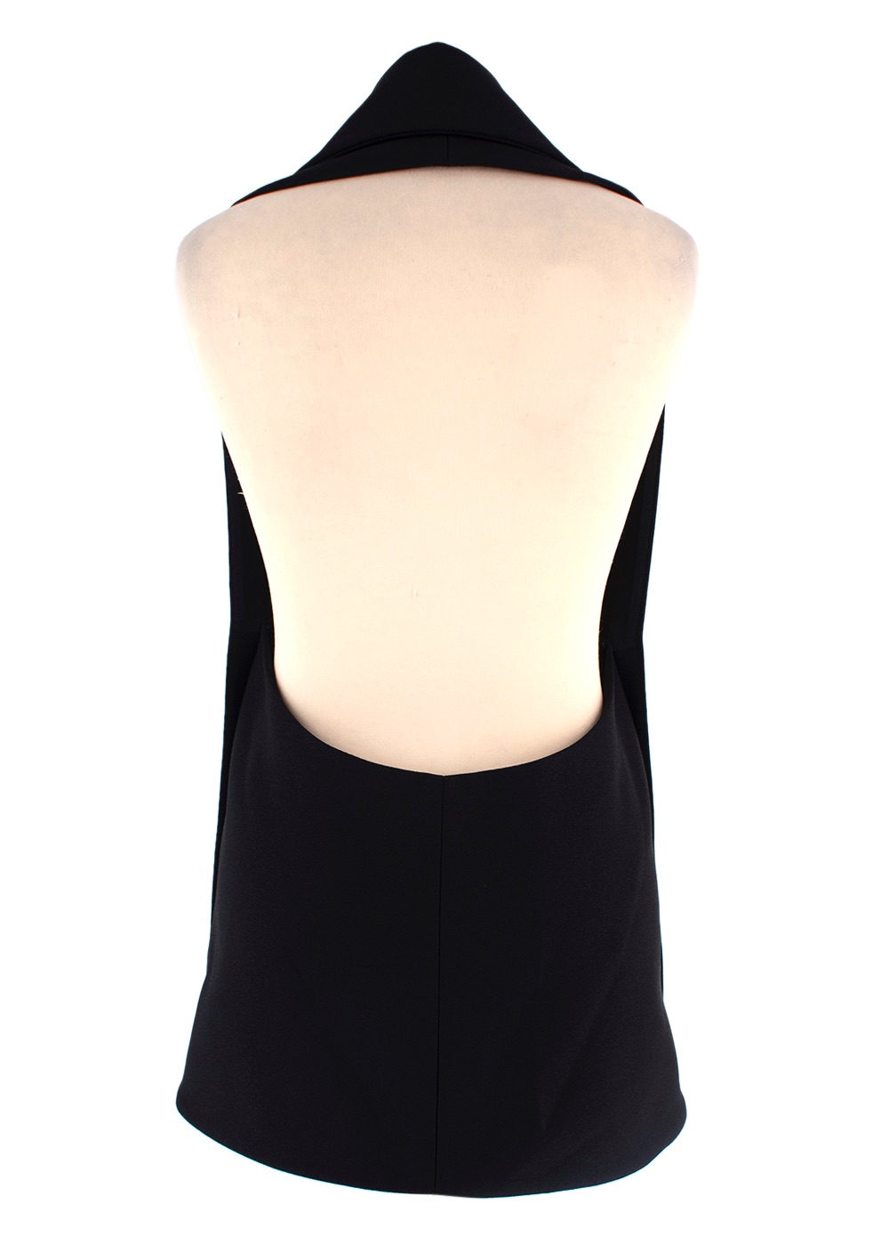 Victoria Beckham Black Backless Waistcoat Size XS viscose/polyamide/cupro