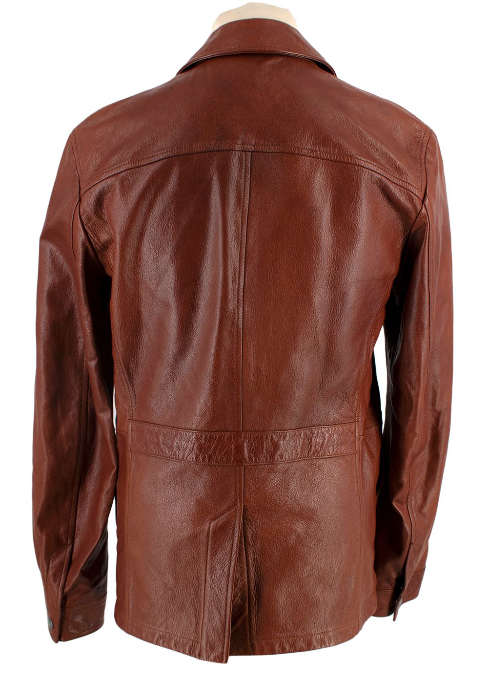 Men's Preowned Tom Ford Brown Leather Biker Jacket Size M