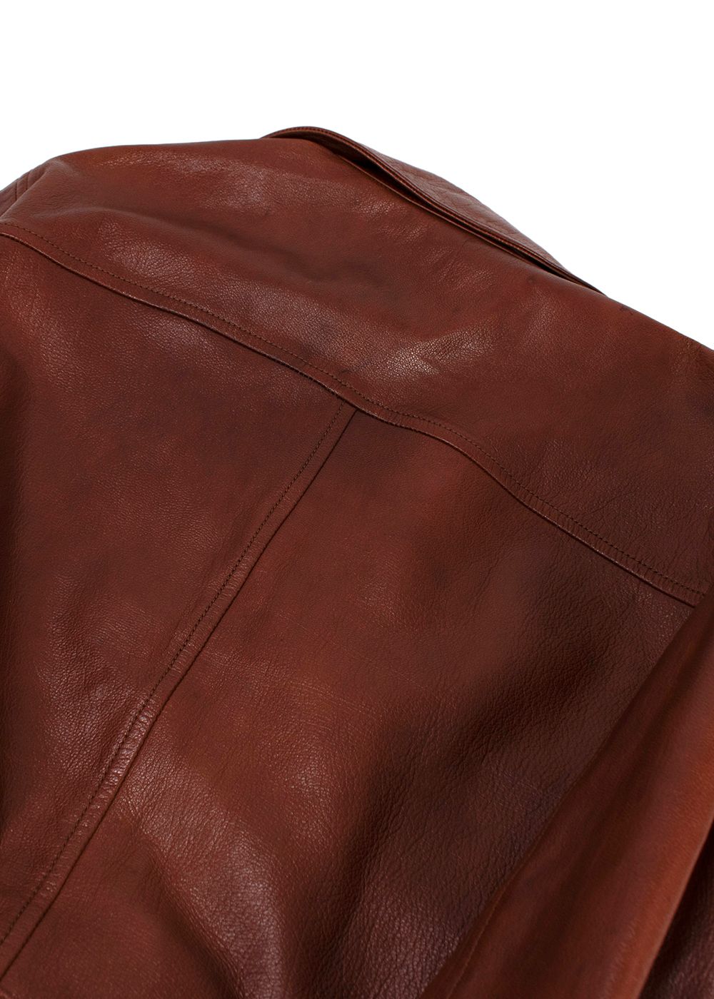 Men's Preowned Tom Ford Brown Leather Biker Jacket Size M