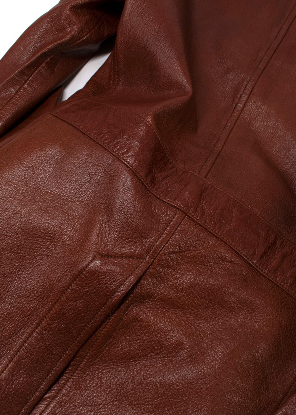 Men's Preowned Tom Ford Brown Leather Biker Jacket Size M