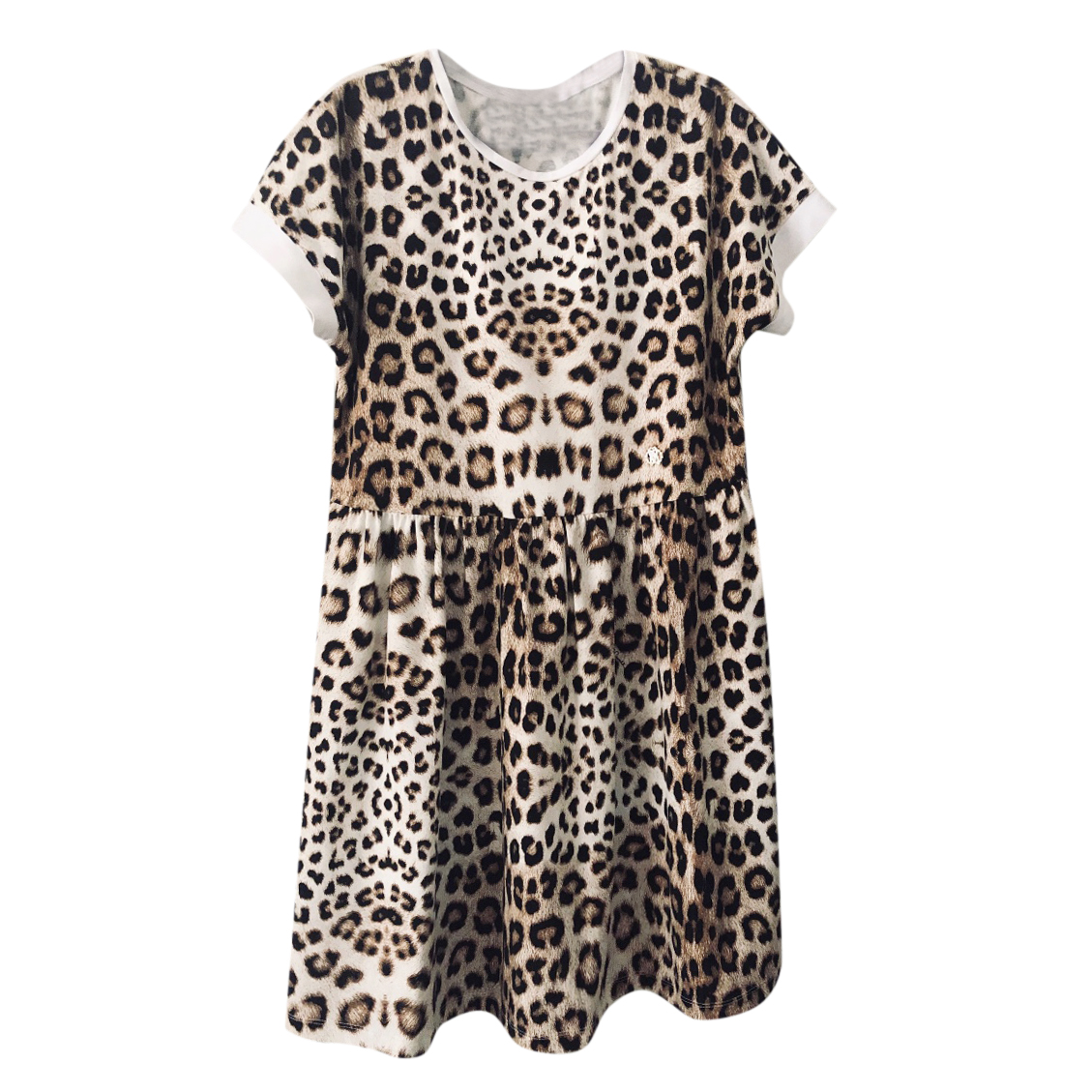 Boys ROBERTO CAVALLI leopard print dress 12 years Size 6 Years + Tan/Brown cotton