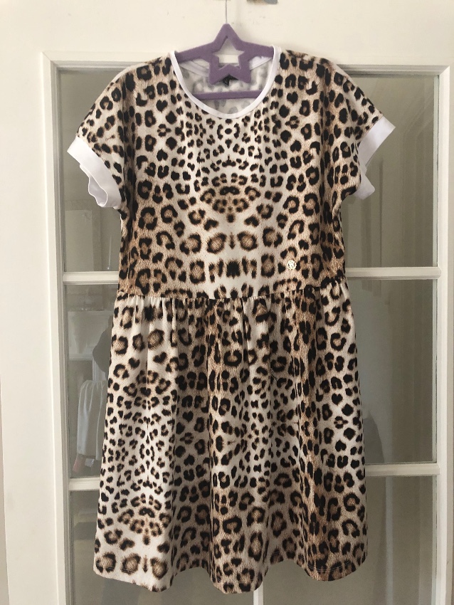 Boys ROBERTO CAVALLI leopard print dress 12 years Size 6 Years + Tan/Brown cotton