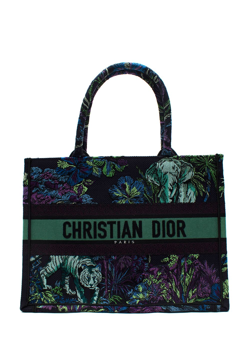 Dior Blue Medium Toile de Jouy Voyage Book Tote blue/purple cotton blend