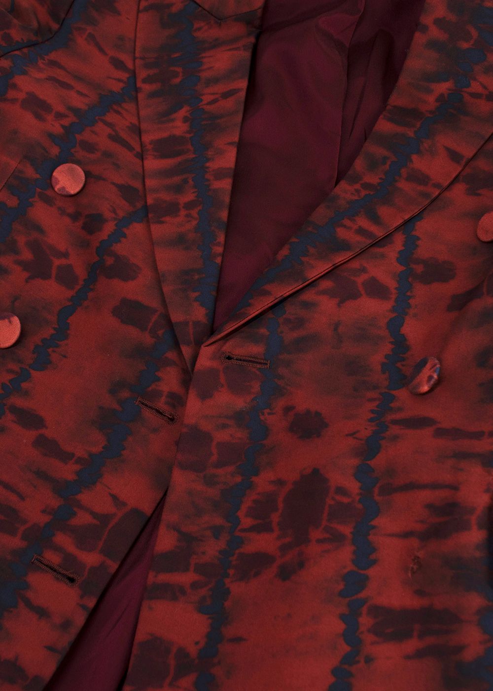 Altuzarra Hattson belted tie-dyed cotton-blend blazer Size S burgundy and navy hues cotton