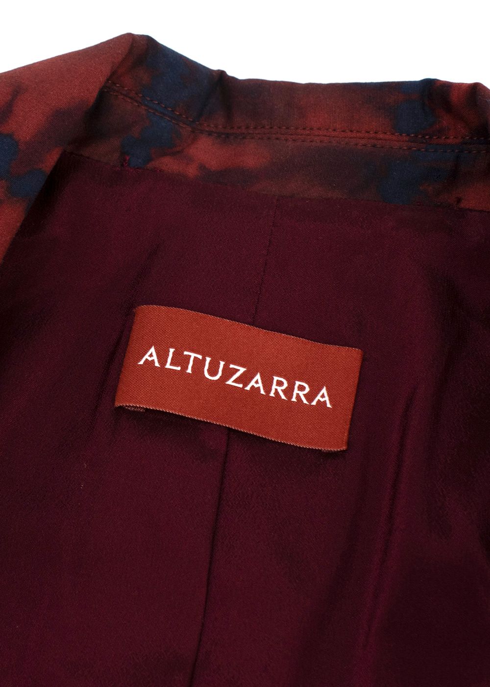 Altuzarra Hattson belted tie-dyed cotton-blend blazer Size S burgundy and navy hues cotton