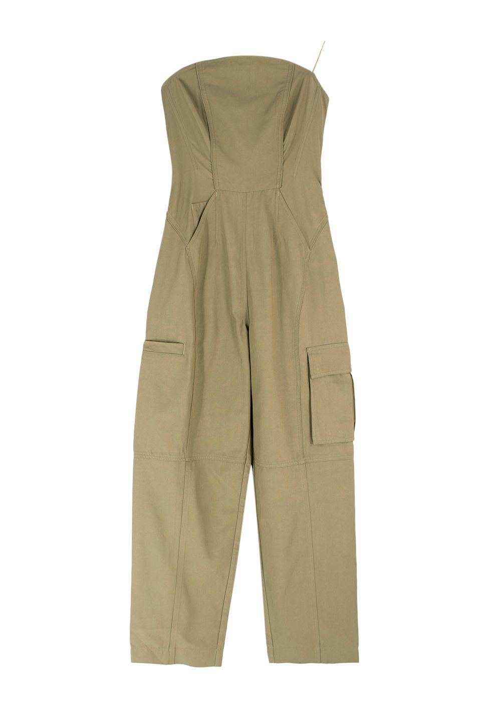 Cult Gaia Khaki Virginia Jumpsuit Size S cotton/viscose