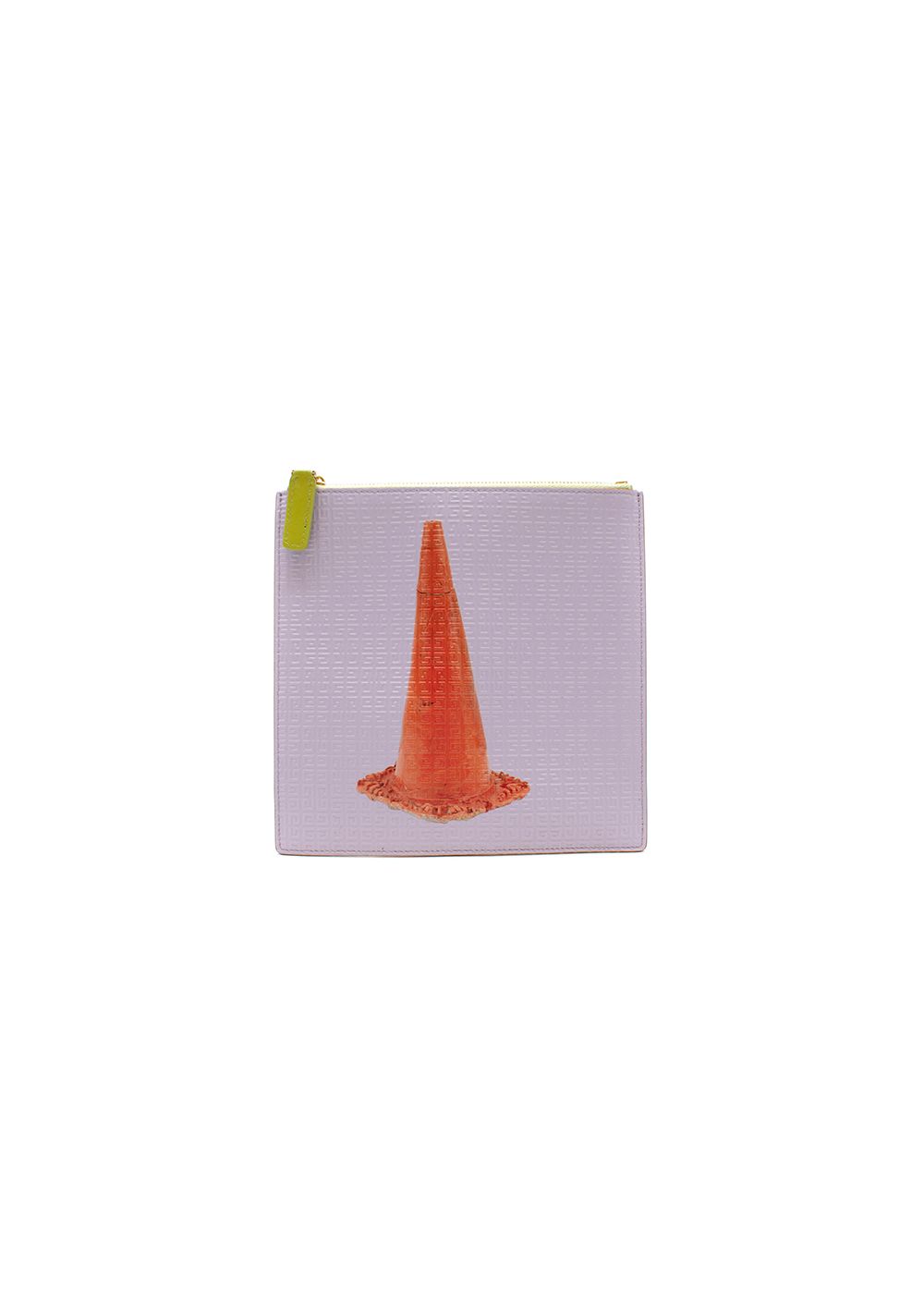 Givenchy Traffic Cone Print 4G Embossed Pouch Purple leather