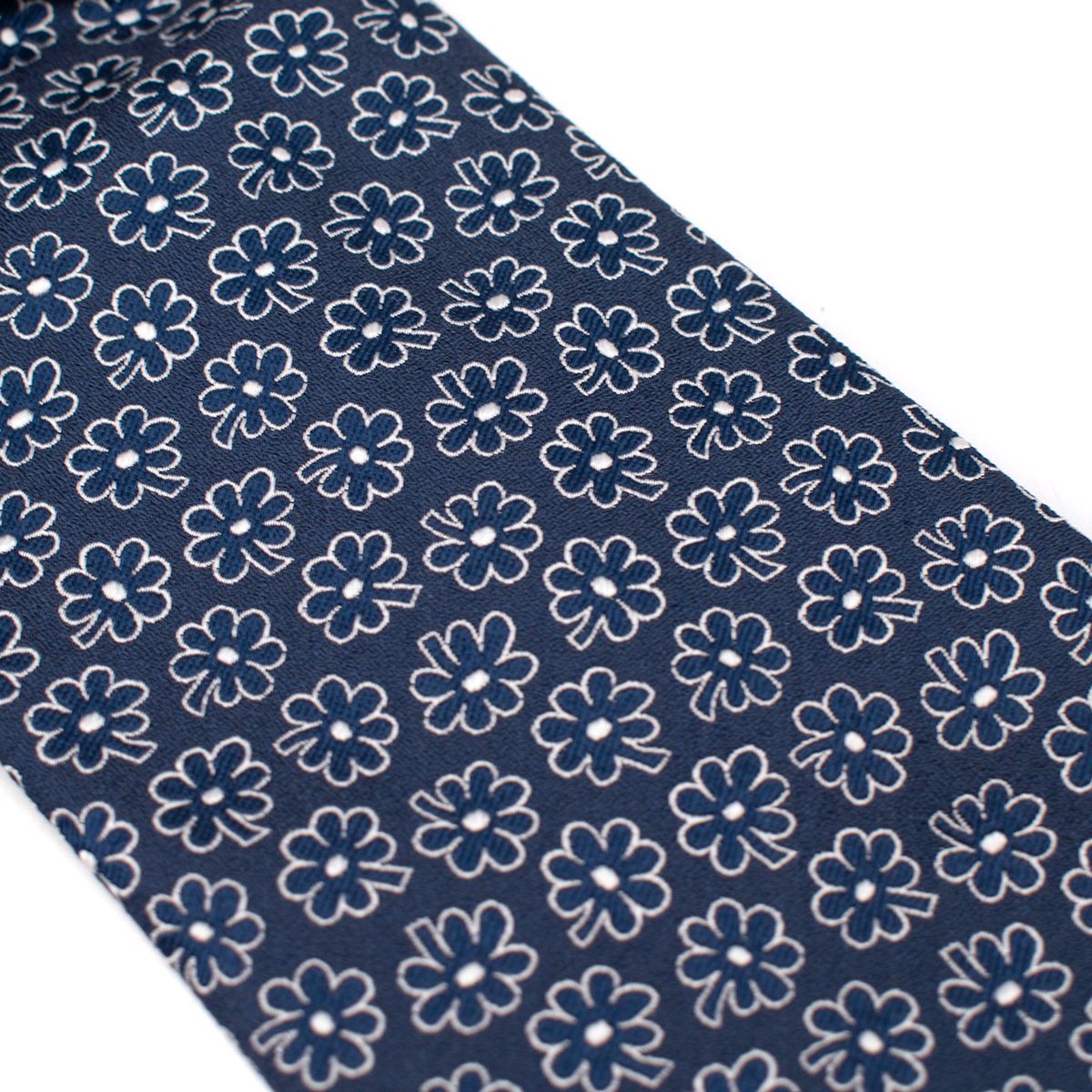 Men's Eddy Monetti Navy Daisy Jacquard Silk Tie