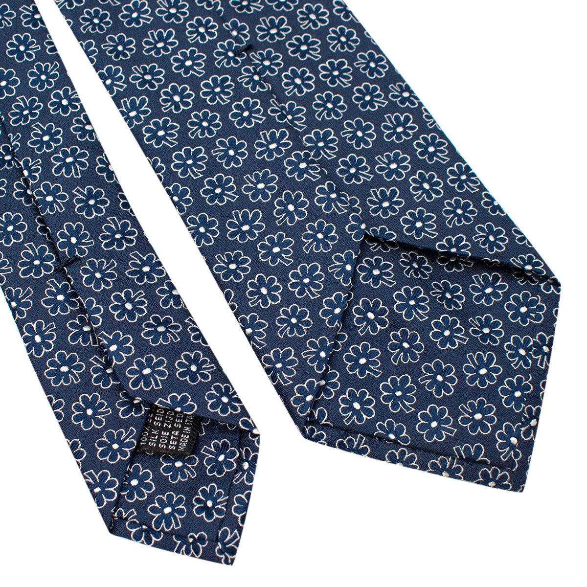 Men's Eddy Monetti Navy Daisy Jacquard Silk Tie