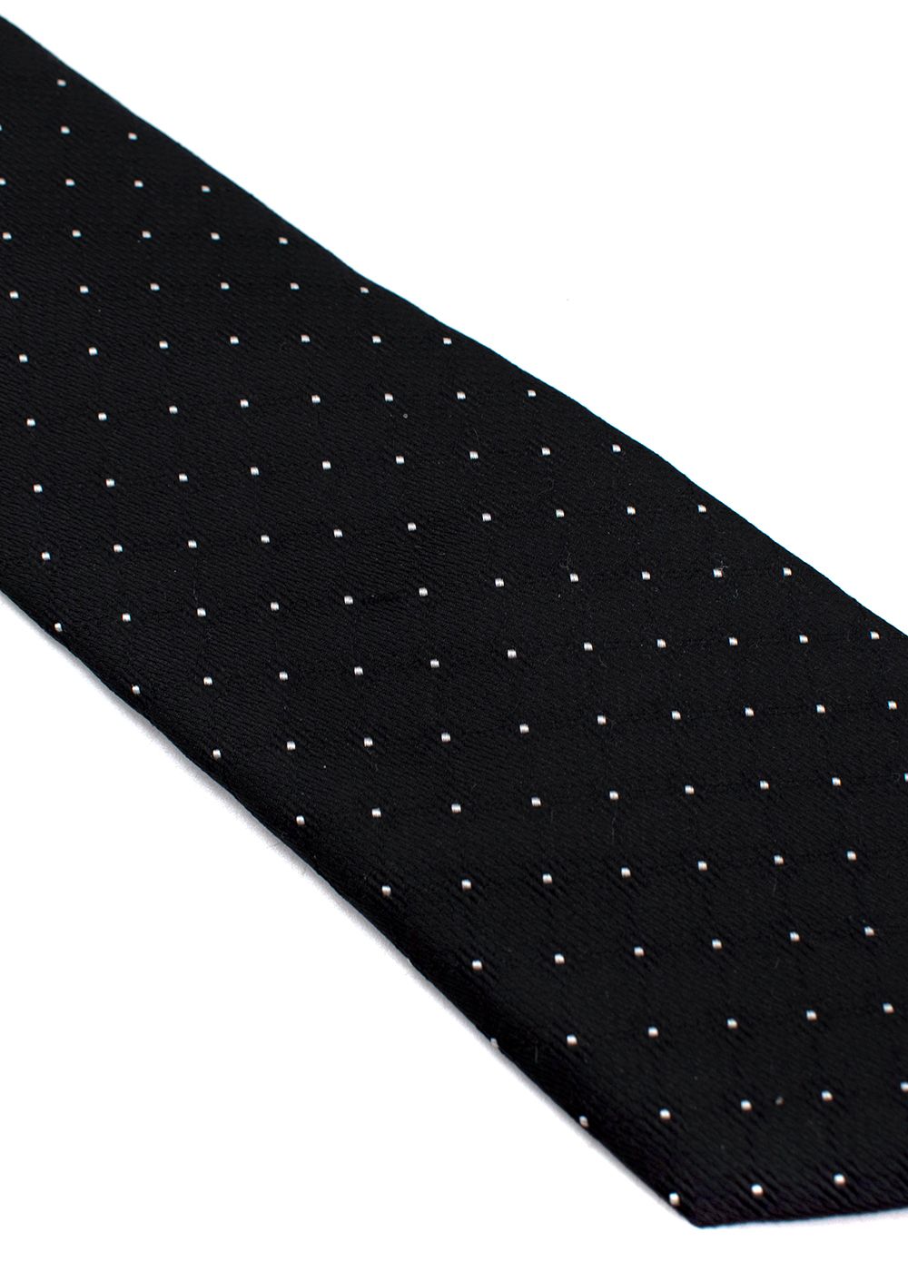 Men's Balmain Black Silk Polka-dot Tie Black and white