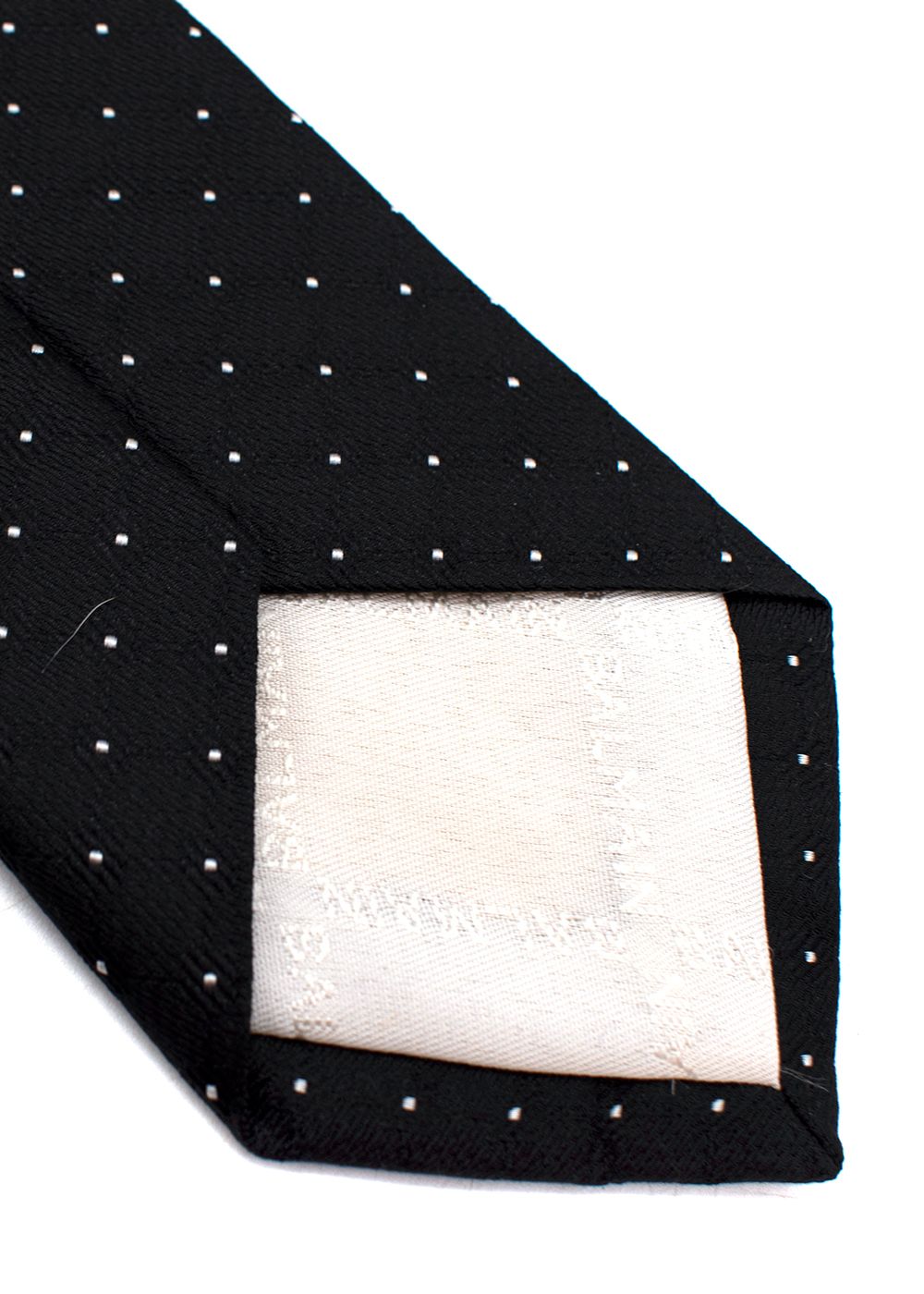 Men's Balmain Black Silk Polka-dot Tie Black and white