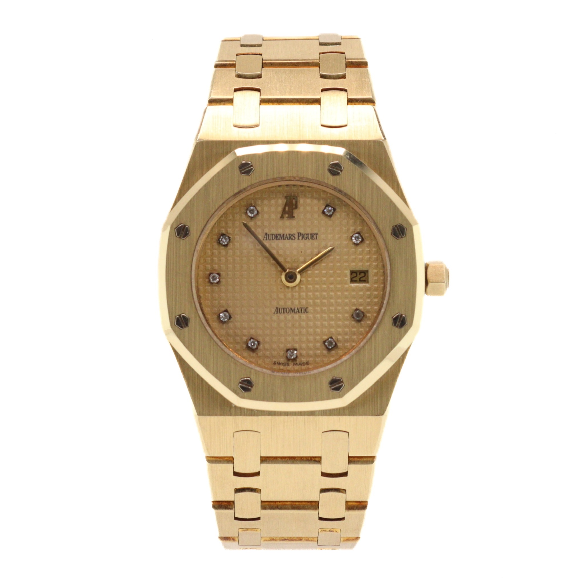 Audermas Piguet Yellow Gold Diamond Dot Watch