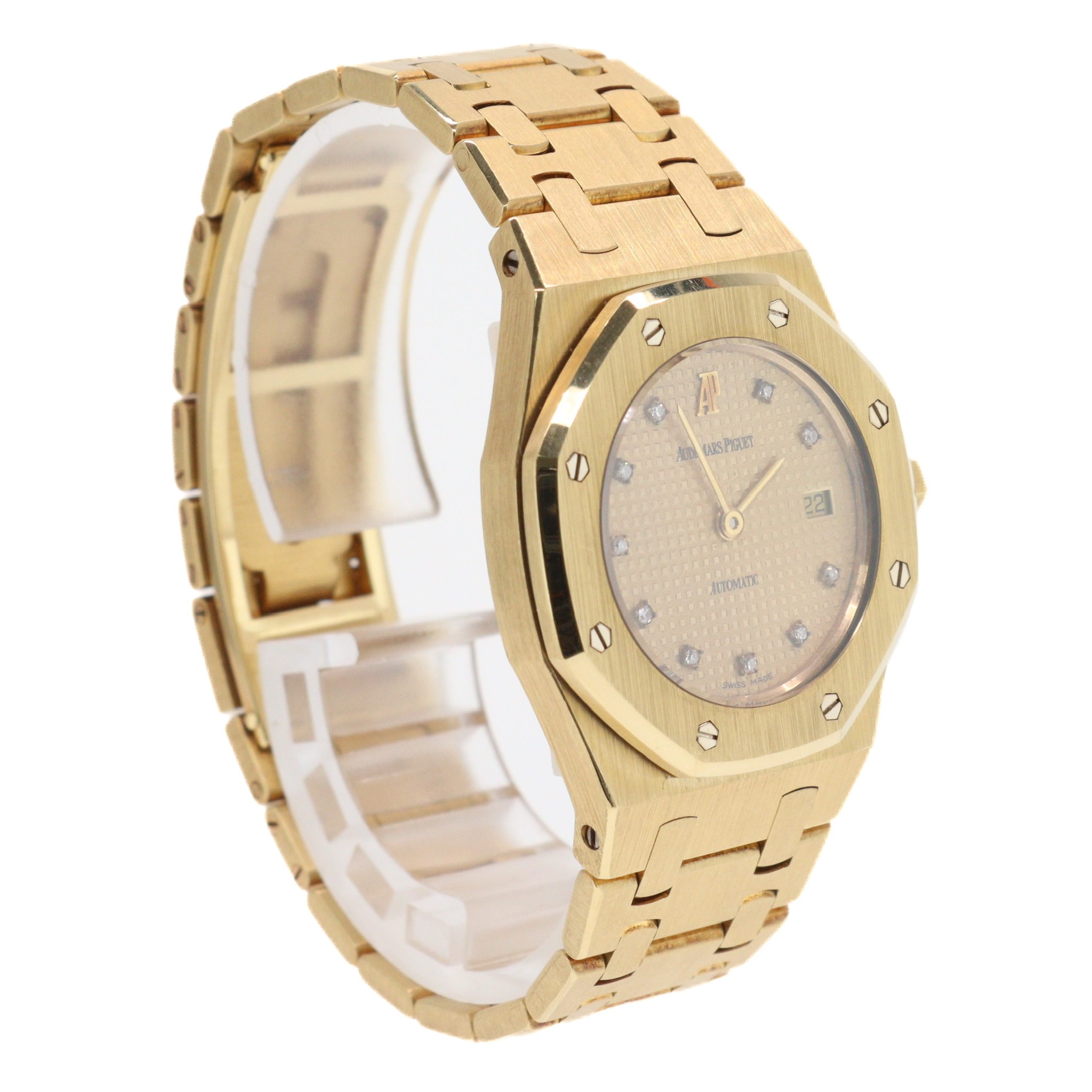 Audermas Piguet Yellow Gold Diamond Dot Watch