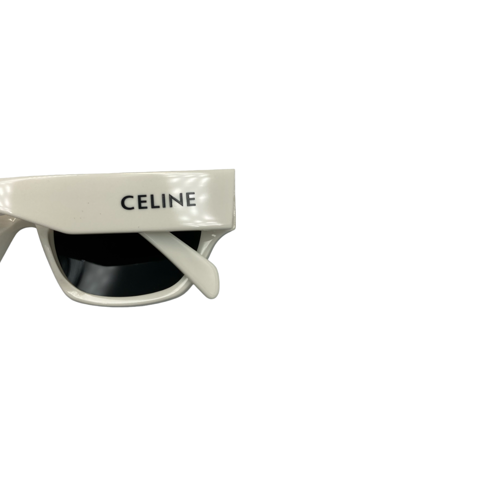 Celine White Oversized Cat Eye Sunglasses acetate