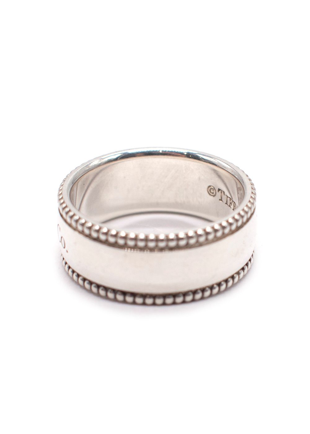 Preowned Tiffany  Co Sterling Silver Milgrain Band Ring