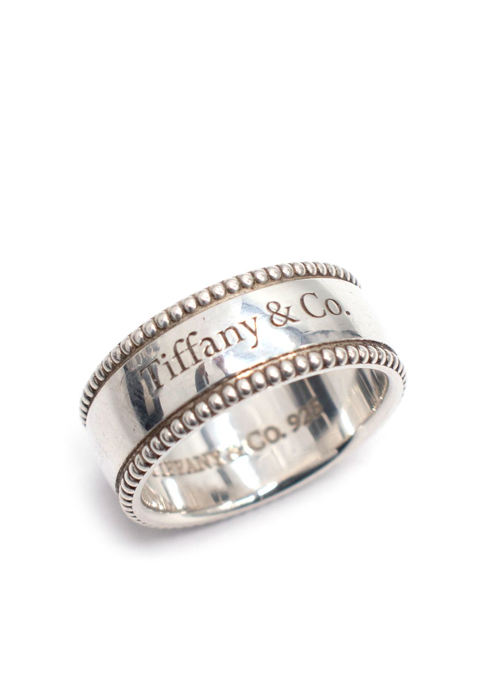 Preowned Tiffany  Co Sterling Silver Milgrain Band Ring