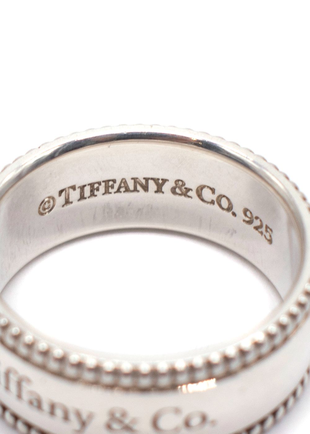 Preowned Tiffany  Co Sterling Silver Milgrain Band Ring