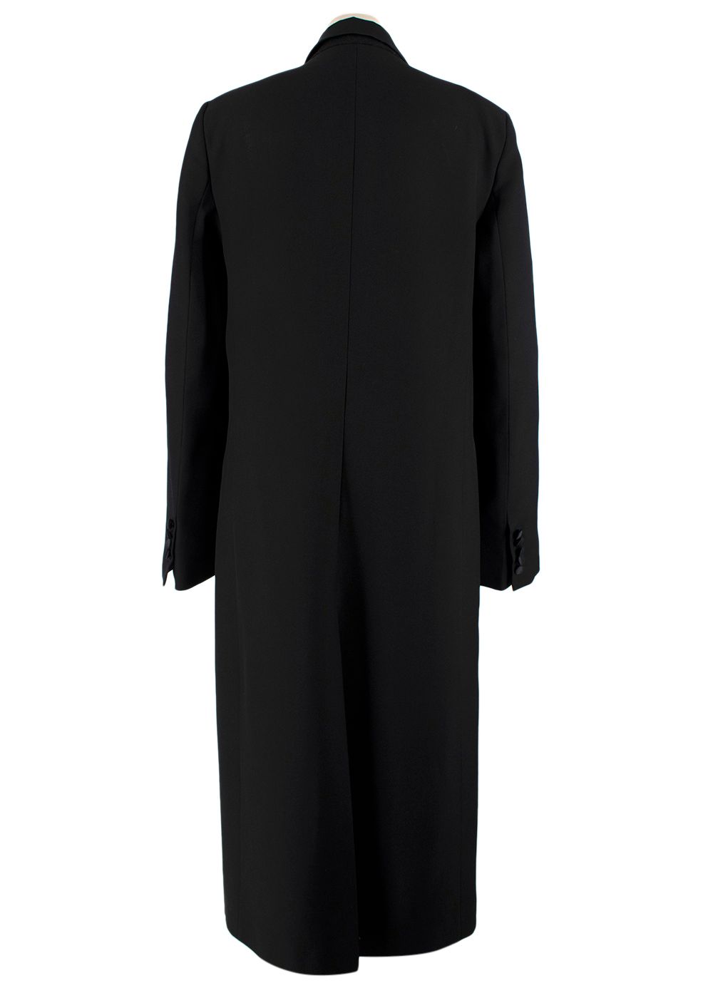 Preowned Joseph Black Longline Grain De Poudre Jan Coat Size S wool