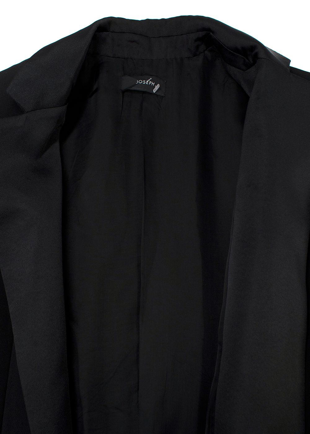 Preowned Joseph Black Longline Grain De Poudre Jan Coat Size S wool