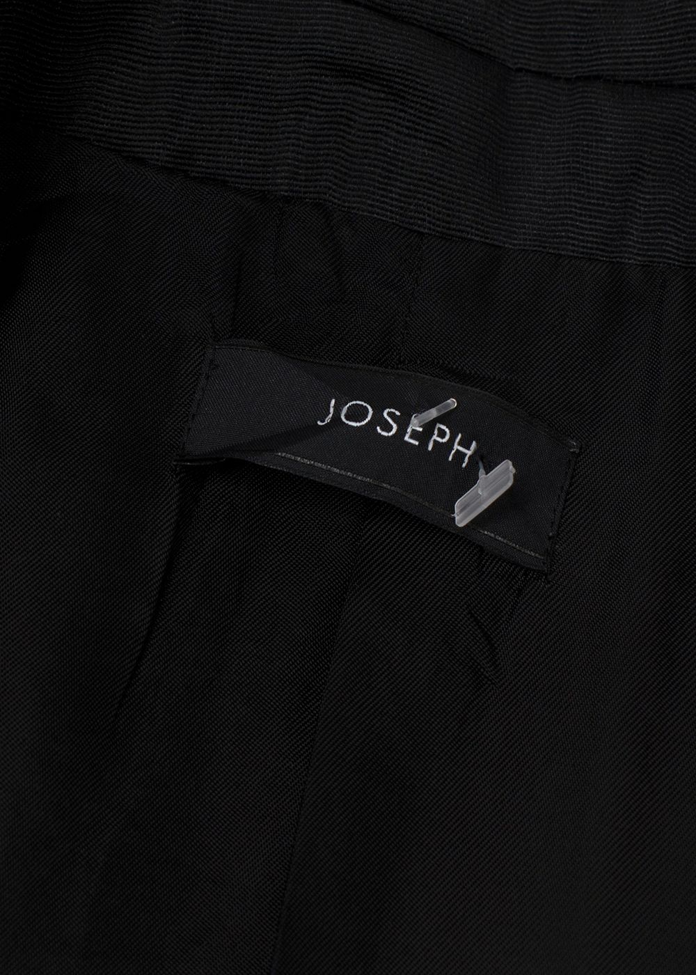 Preowned Joseph Black Longline Grain De Poudre Jan Coat Size S wool