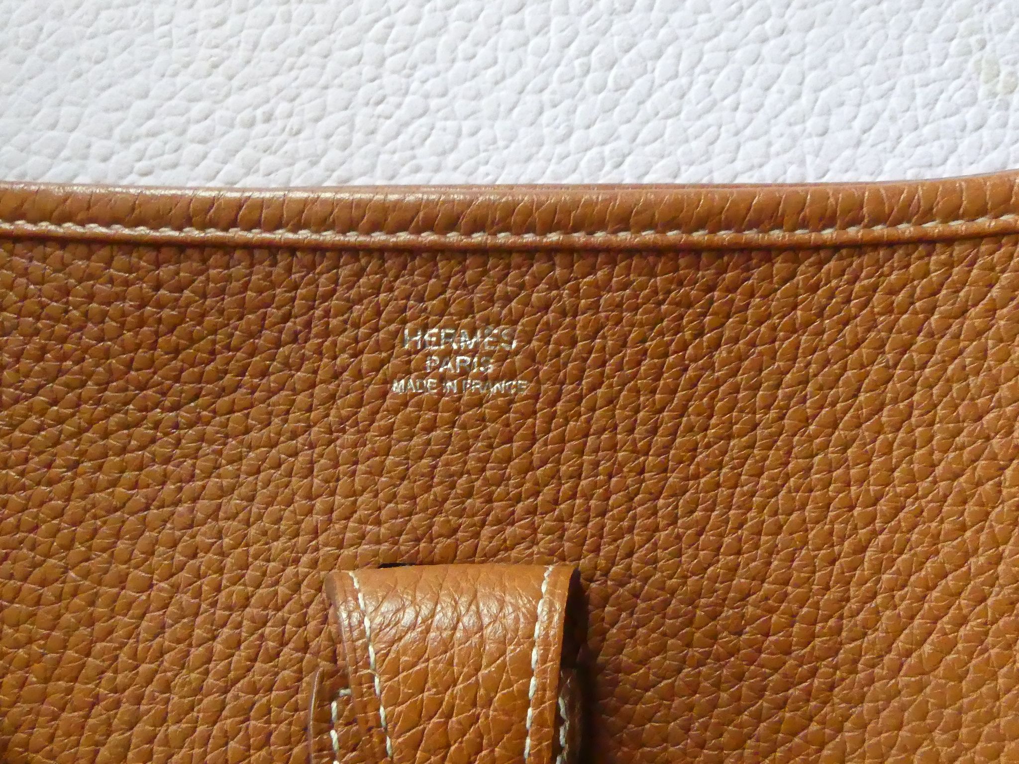 Preowned Hermes Gold Evelyne III 29 PHW leather-togo