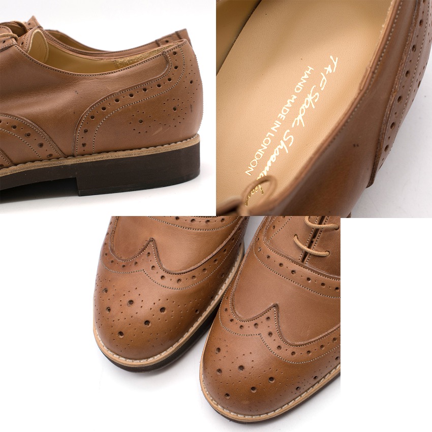 Men's TF Slack Shoemakers London Handmade Brown Denver Espanol Brogues Size 40 Tan/Brown leather